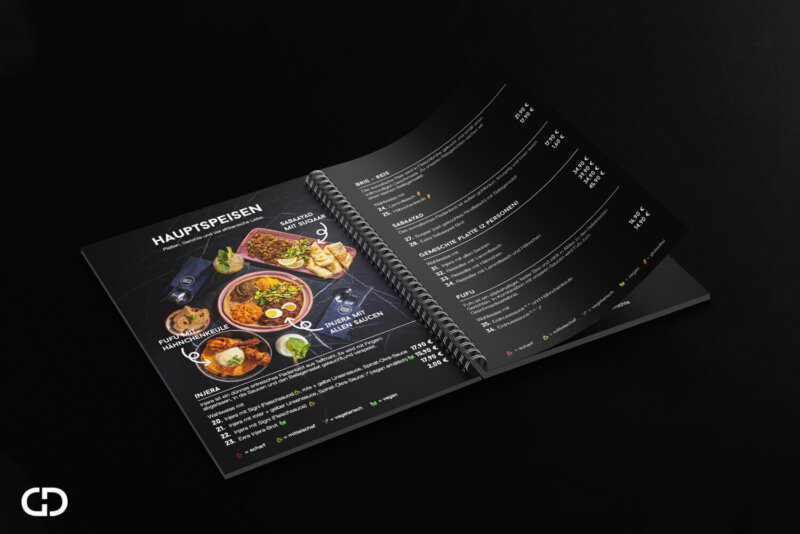 Goldwerk-Wüstenblume-Speisekarte